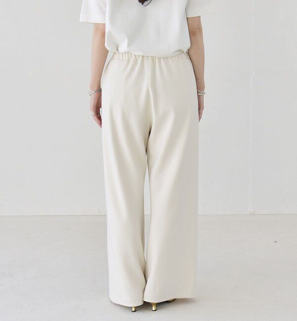 quaranciel「《一部追加予約》quaranciel:〈手洗い可能〉バイアス ストレッチ イージー ワイド パンツ」|その他|
