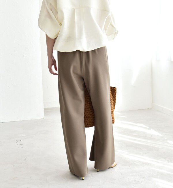 quaranciel「《一部追加予約》quaranciel:〈手洗い可能〉バイアス ストレッチ イージー ワイド パンツ」|その他|