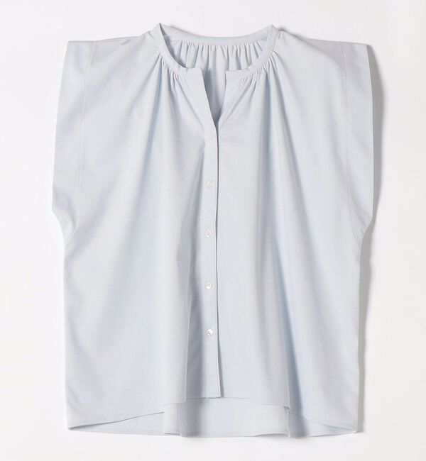 quaranciel「quaranciel:〈接触冷感/UVカット/吸水速乾/洗濯機可能〉スキッパー ギャザー シャツ カットソー」|シャツ・ブラウス|