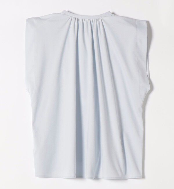 quaranciel「quaranciel:〈接触冷感/UVカット/吸水速乾/洗濯機可能〉スキッパー ギャザー シャツ カットソー」|シャツ・ブラウス|