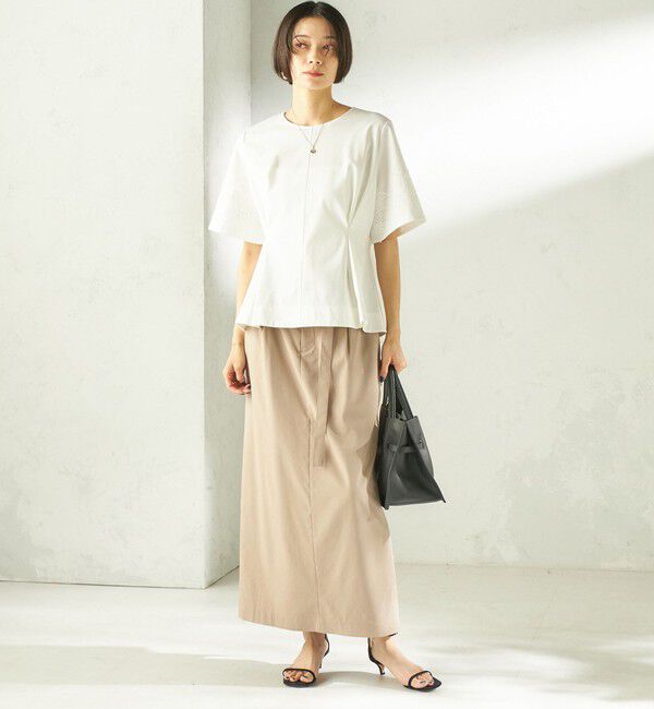 SHIPS for women「〈手洗い可能〉シルケット ポンチ レース コンビ プルオーバー」|Tシャツ・カットソー|