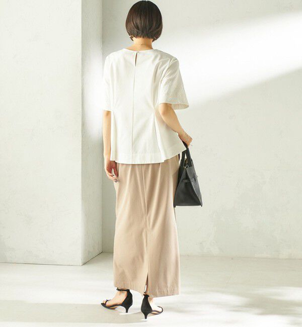 SHIPS for women「〈手洗い可能〉シルケット ポンチ レース コンビ プルオーバー」|Tシャツ・カットソー|