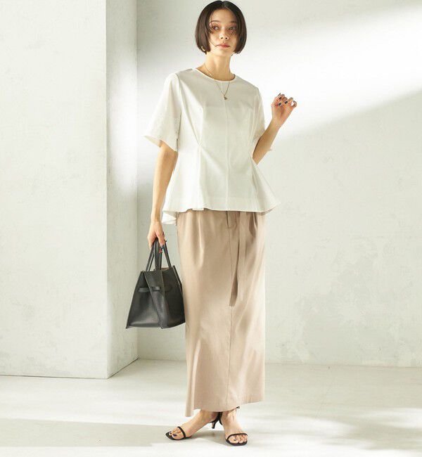 SHIPS for women「〈手洗い可能〉シルケット ポンチ レース コンビ プルオーバー」|Tシャツ・カットソー|