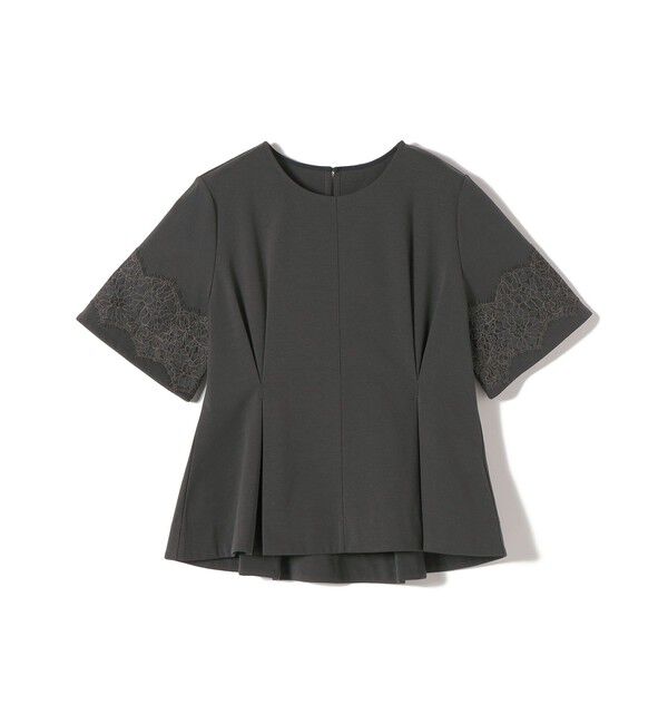 SHIPS for women「〈手洗い可能〉シルケット ポンチ レース コンビ プルオーバー」|Tシャツ・カットソー|