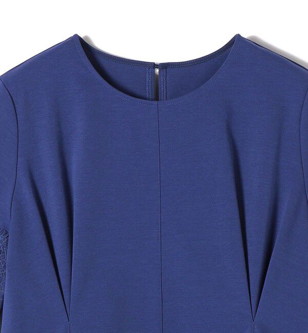 SHIPS for women「〈手洗い可能〉シルケット ポンチ レース コンビ プルオーバー」|Tシャツ・カットソー|