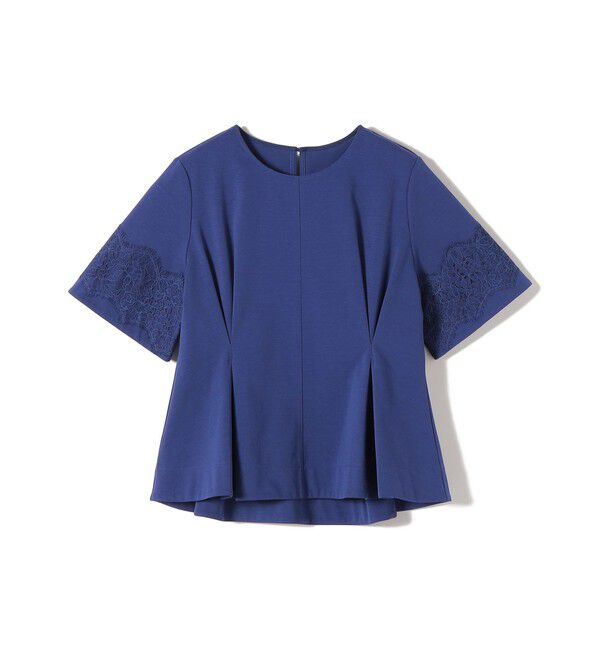 SHIPS for women「〈手洗い可能〉シルケット ポンチ レース コンビ プルオーバー」|Tシャツ・カットソー|