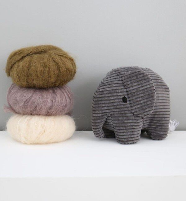 SHIPS KIDS「BON TON TOYS:CORD Elephant/bear/Loion ぬいぐるみ」|その他ベビー用品|ダークグレー