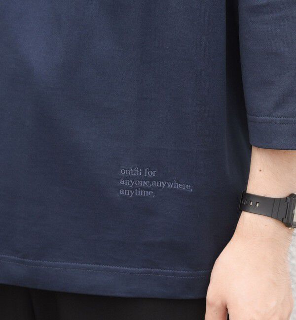 SHIPS any「SHIPS any:〈洗濯機可能〉ピマ コットン ワンポイント 刺繍 7分袖 ポケット Tシャツ◆」|Tシャツ・カットソー|