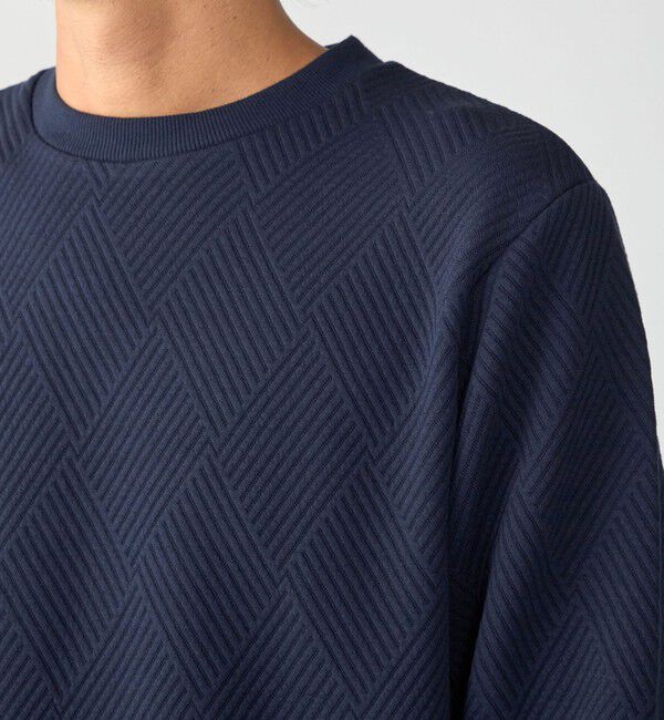 SHIPS「SHIPS: 膨れ ジャカード ロングスリーブ Tシャツ 26AW」|Tシャツ・カットソー|ネイビー