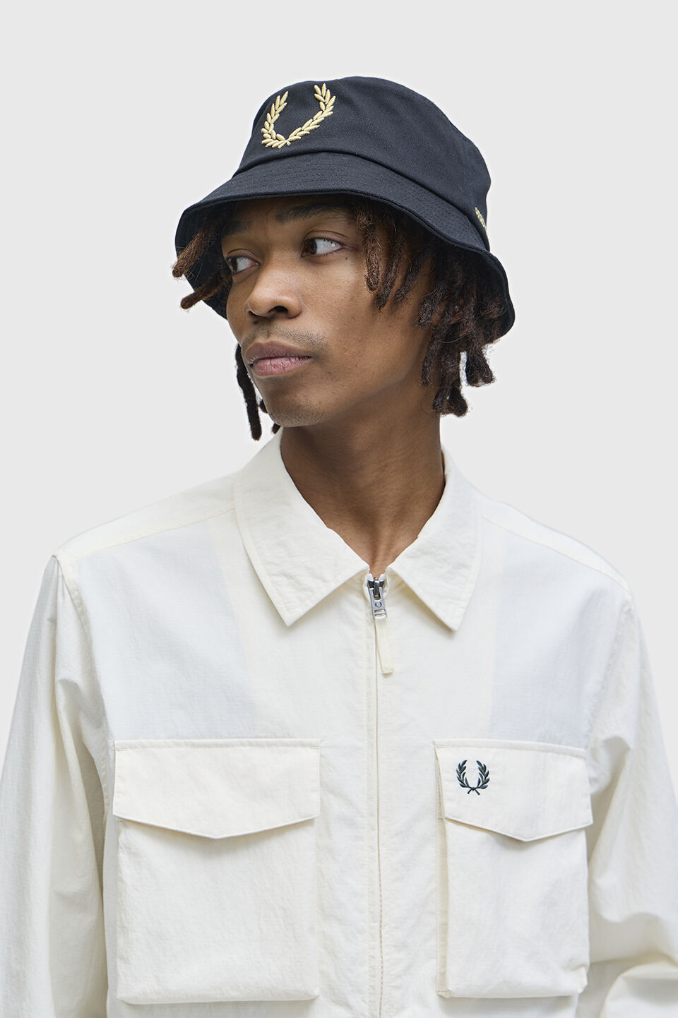 FRED PERRY 「Bold Branding Canvas Bucket Hat／ボールドロゴキャンバスバケットハット」|ハット|