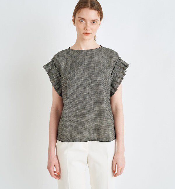 Ballsey「【WEB・一部店舗限定】カラミ フリルスリーブブラウス」|シャツ・ブラウス|