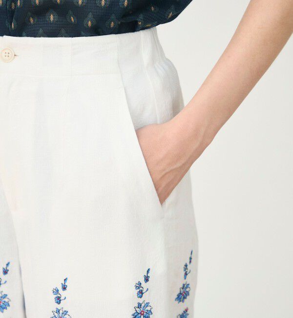 SOULEIADO「コットンパネルエンブロイダリー ストレートパンツ」|その他|