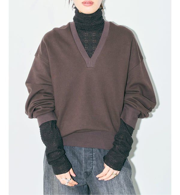  「《追加予約3》V-NECK スウェット」|スウェット・ジャージ|ブラウン