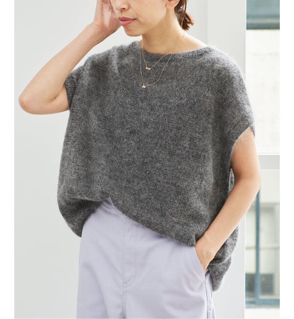 IENA「《予約》シルクモヘヤミックスノースリーブ」|ニット・セーター|グレーA