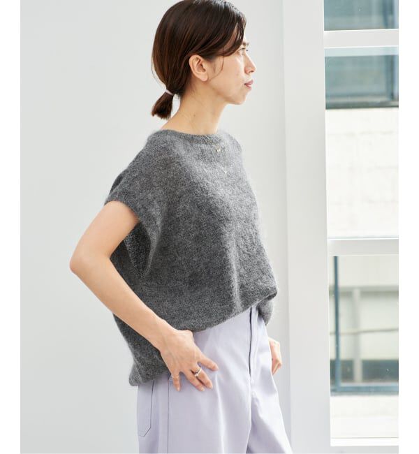 IENA「《予約》シルクモヘヤミックスノースリーブ」|ニット・セーター|