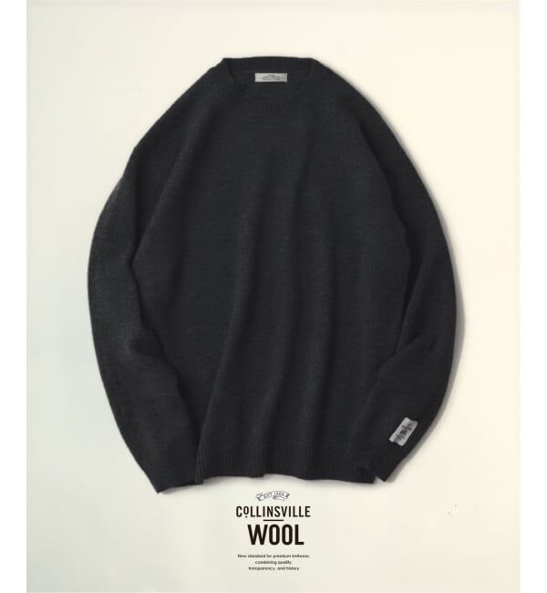 JOURNAL STANDARD relume「《予約》COLLINS VILLE WOOL / コリンズ ビル ウール クルーネック ニット」|ニット・セーター|ブラック B
