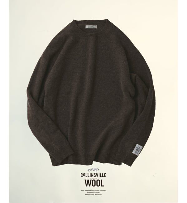JOURNAL STANDARD relume「《予約》COLLINS VILLE WOOL / コリンズ ビル ウール クルーネック ニット」|ニット・セーター|ブラウン