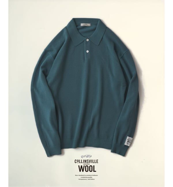JOURNAL STANDARD relume「《予約》COLLINS VILLE WOOL / コリンズ ビル ウールニット ポロシャツ」|ニット・セーター|サックスブルー B