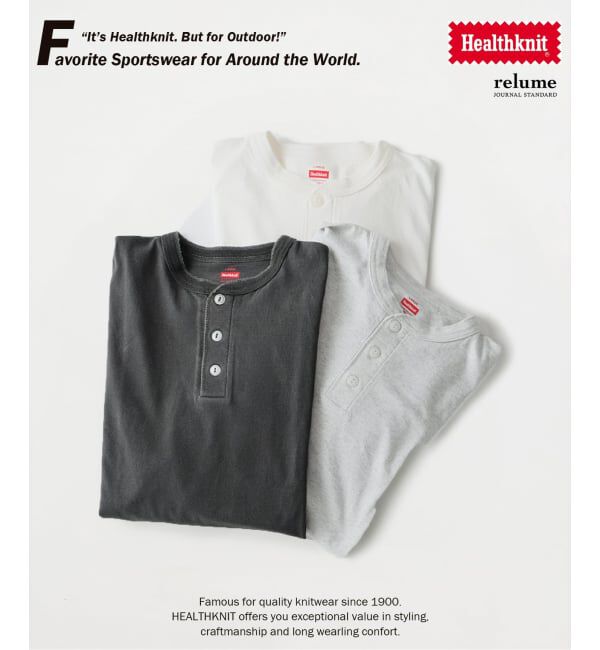 JOURNAL STANDARD relume「《予約》Healthknit / ヘルスニット 別注 ヘンリーネック ロンT」|Tシャツ・カットソー|