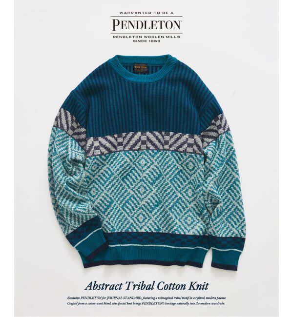 JOURNAL STANDARD「《予約》PENDLETON / ペンドルトン 別注 アブストラクト トライバルニット」|ニット・セーター|ブルー
