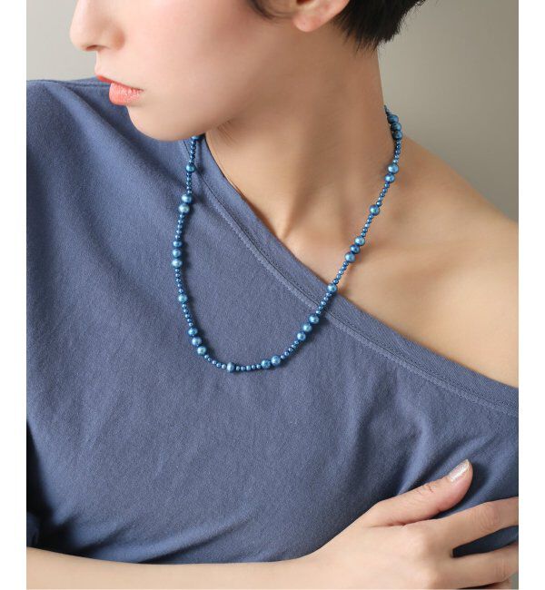 Lilas by Spick&Span「エシカルインディゴパールランダムセット50cmネックレス K10」|ネックレス|ネイビー