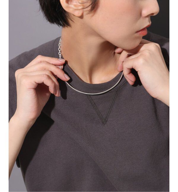 Spick and Span「【SAMH by LILAS】パイプハーフチェーンネックレス SV」|ネックレス|