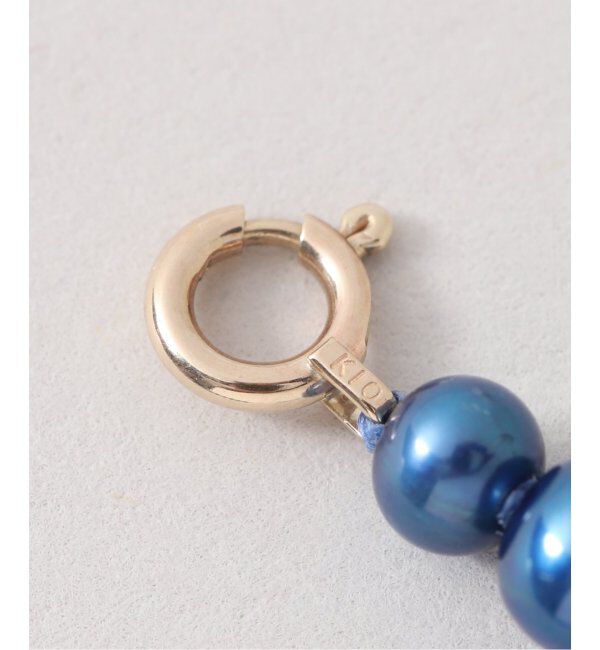 Lilas by Spick&Span「カーブパイプモチーフ7mmインディゴパールネックレス K10」|ネックレス|