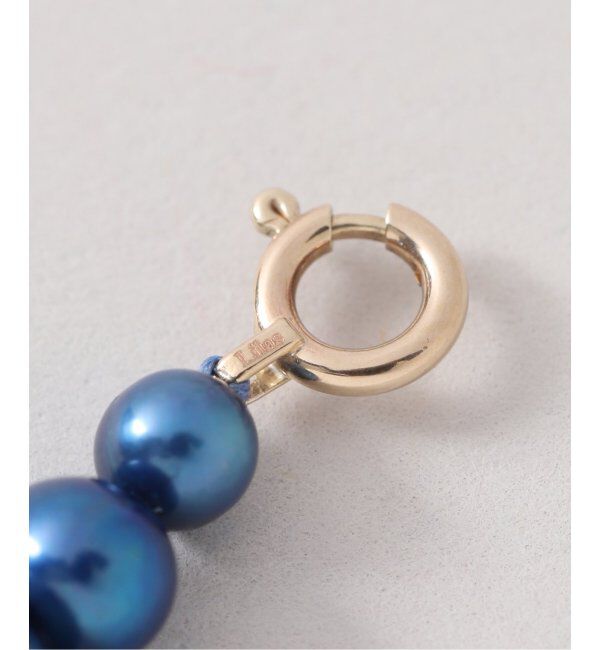 Lilas by Spick&Span「カーブパイプモチーフ7mmインディゴパールネックレス K10」|ネックレス|