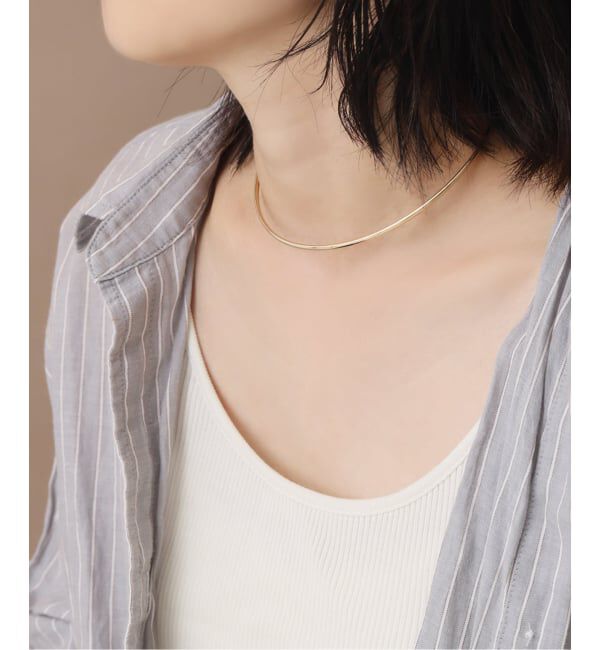 Lilas by Spick&Span「《予約》2.5パイプC型チョーカー K10」|ネックレス|