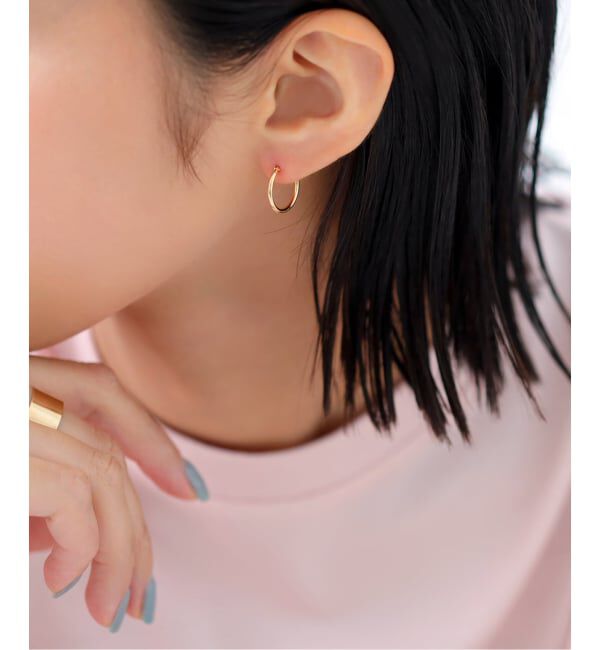Lilas by Spick&Span「《予約》1.5パイプ1.5cmルーフピアス K10（両耳）」|ピアス|