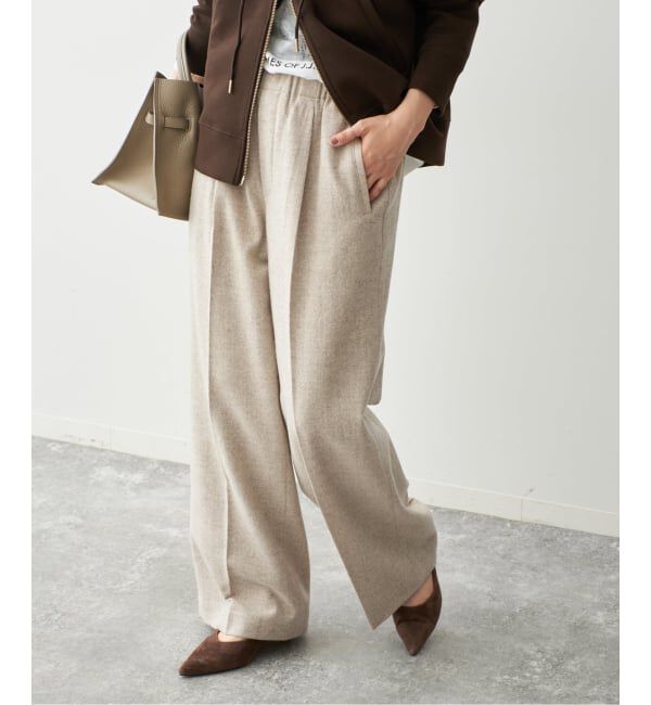 Spick and Span「《手洗い可 / 予約》ウォッシャブルツイードイージーパンツ」|その他|ベージュ