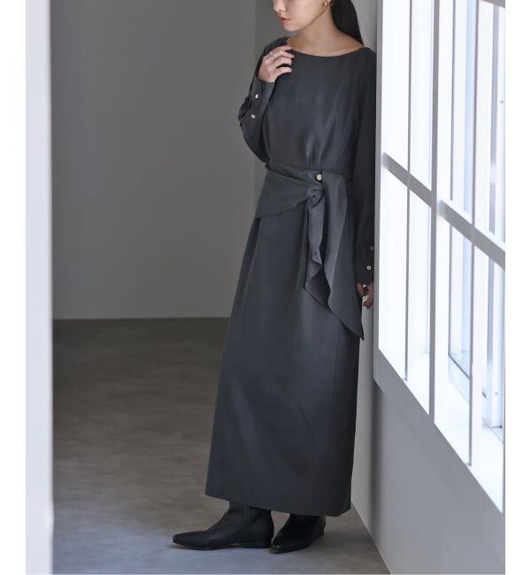  「《予約》【洗える】ウエストラッフルワンピース」|ワンピース|