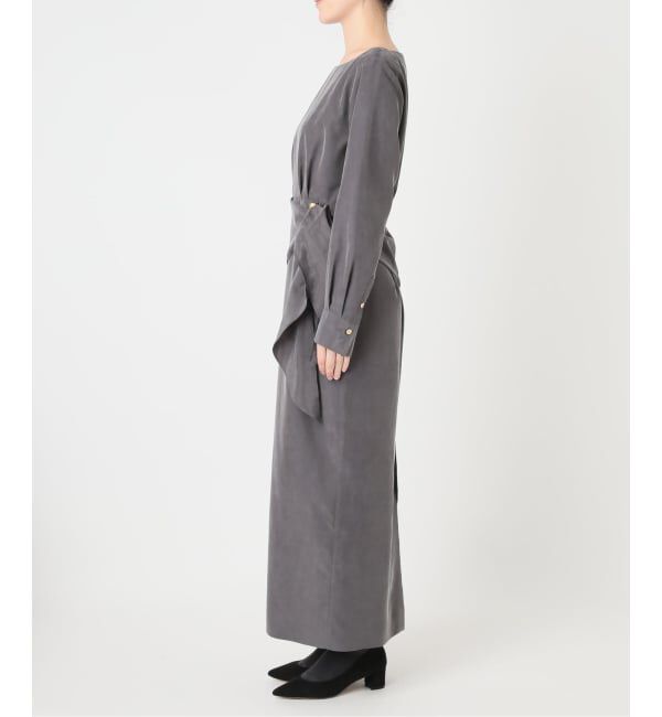  「《予約》【洗える】ウエストラッフルワンピース」|ワンピース|