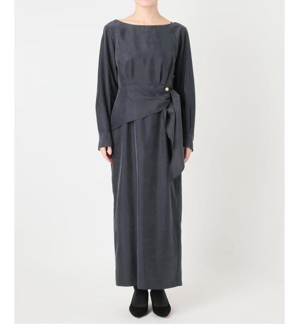  「《予約》【洗える】ウエストラッフルワンピース」|ワンピース|