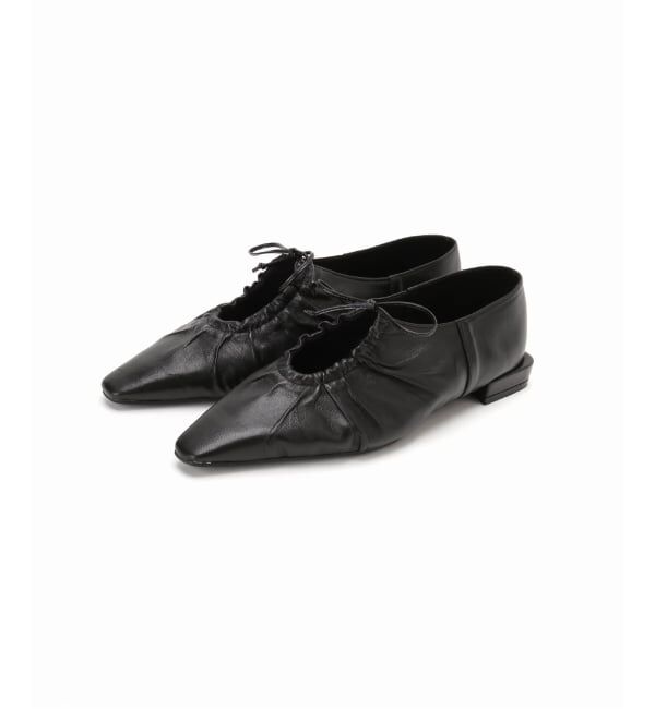 GRISE「《予約/WEB+一部店舗限定》GRISEレザーギャザーカットアウトフラット」|その他|