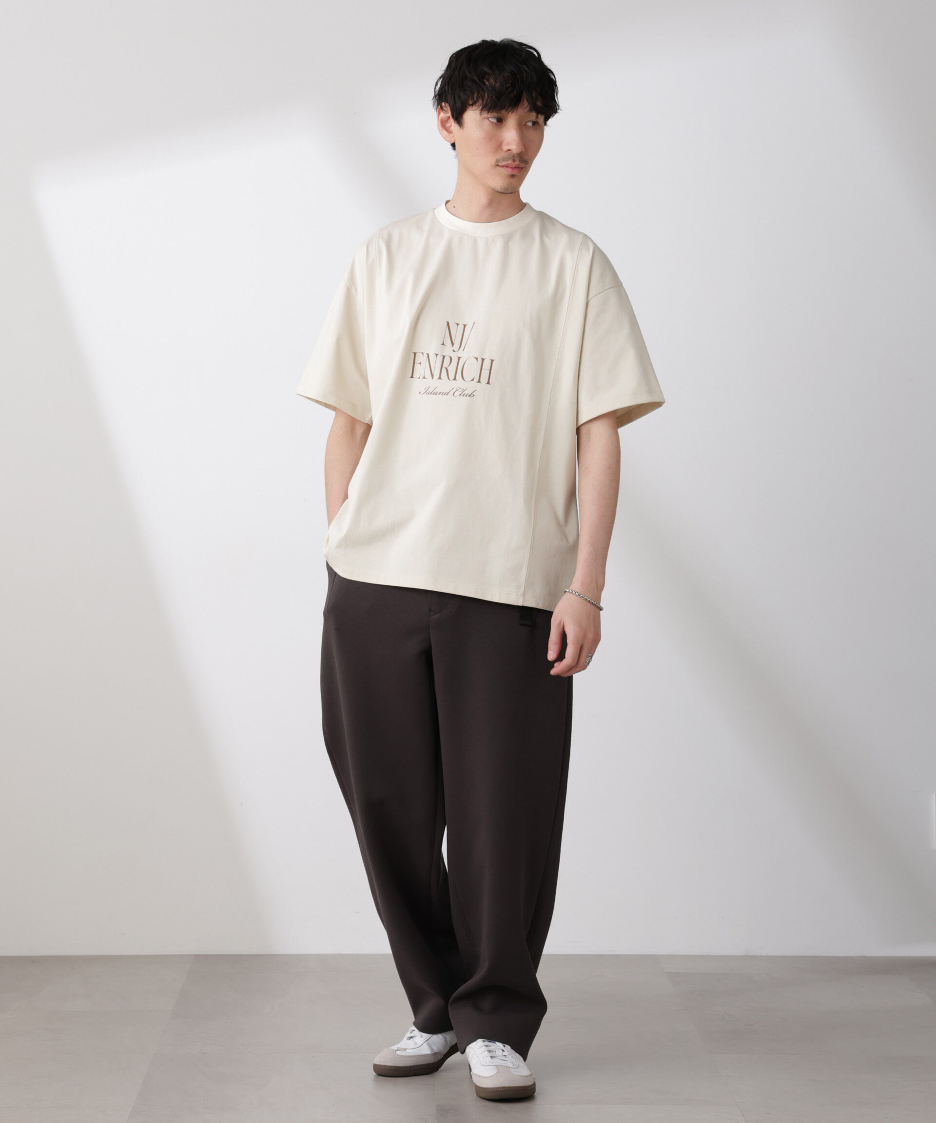 NANO universe「「NJ/CLUB」 ENRICHプリント切り替え Tシャツ」|Tシャツ・カットソー|