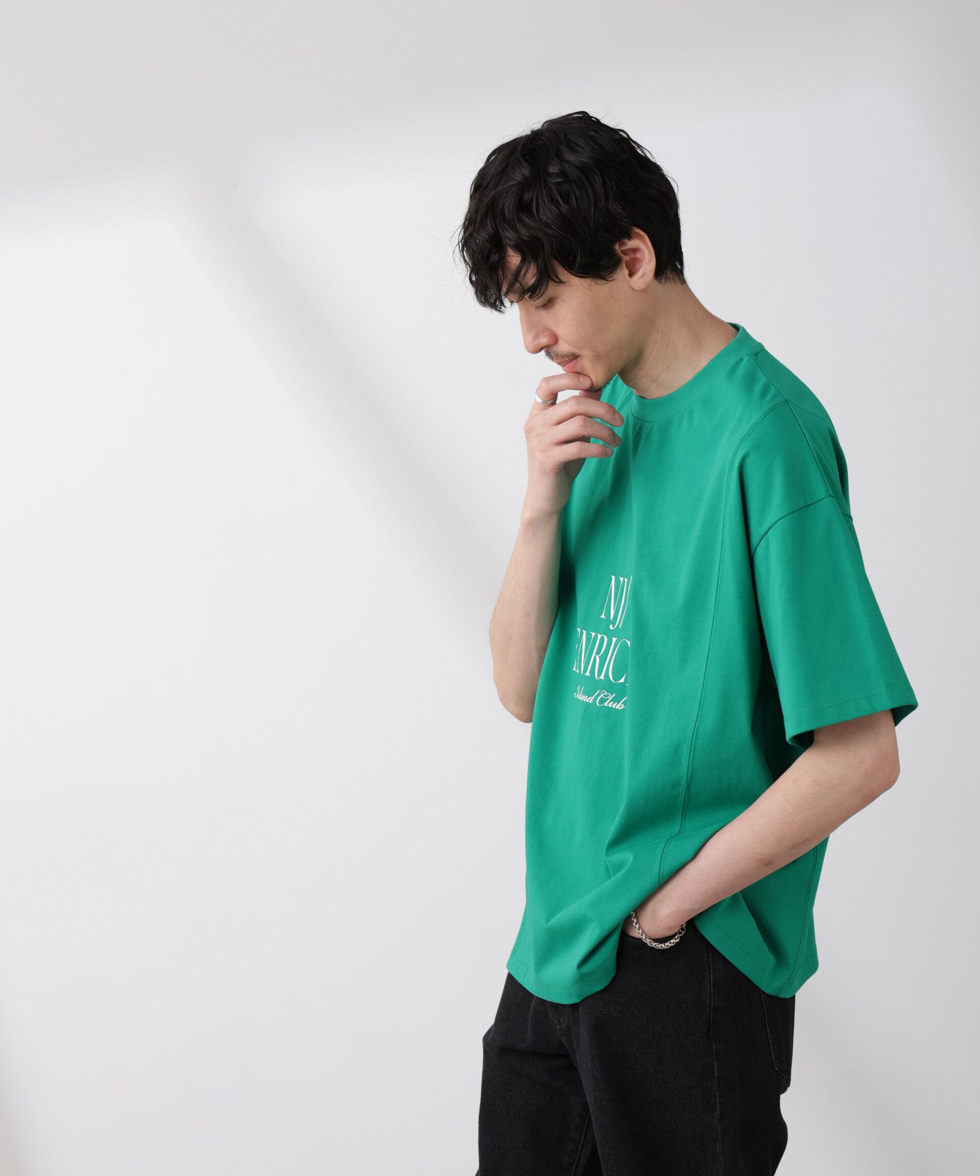 NANO universe「「NJ/CLUB」 ENRICHプリント切り替え Tシャツ」|Tシャツ・カットソー|