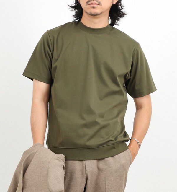 NOLLEY'S goodman「《ビジカジ対応》超長綿ハイゲージポンチ クルーネックドレスTシャツ」|Tシャツ・カットソー|