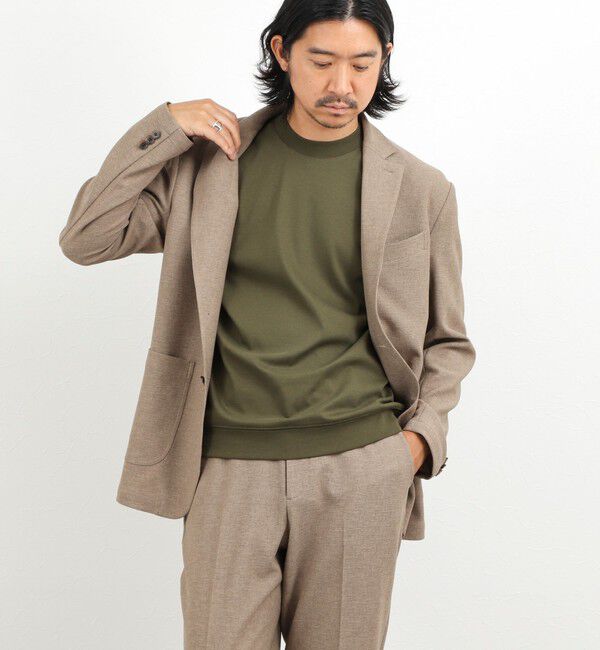 NOLLEY'S goodman「《ビジカジ対応》超長綿ハイゲージポンチ クルーネックドレスTシャツ」|Tシャツ・カットソー|