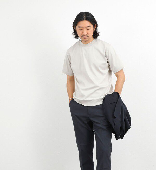 NOLLEY'S goodman「《ビジカジ対応》超長綿ハイゲージポンチ クルーネックドレスTシャツ」|Tシャツ・カットソー|