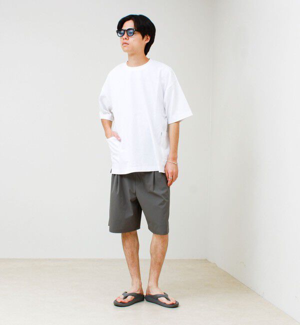 GLOSTER「バックステッチ サイドポケット クルーネックTシャツ」|Tシャツ・カットソー|