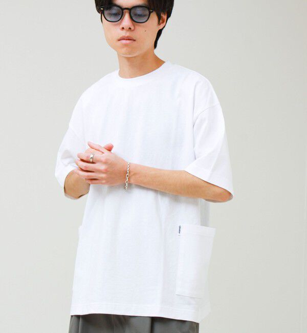 GLOSTER「バックステッチ サイドポケット クルーネックTシャツ」|Tシャツ・カットソー|