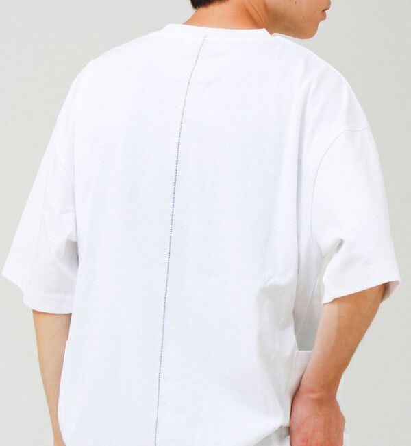GLOSTER「バックステッチ サイドポケット クルーネックTシャツ」|Tシャツ・カットソー|