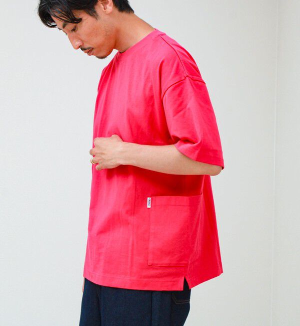 GLOSTER「バックステッチ サイドポケット クルーネックTシャツ」|Tシャツ・カットソー|ライトパープル