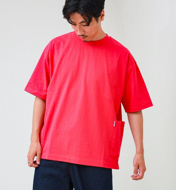GLOSTER「バックステッチ サイドポケット クルーネックTシャツ」|Tシャツ・カットソー|