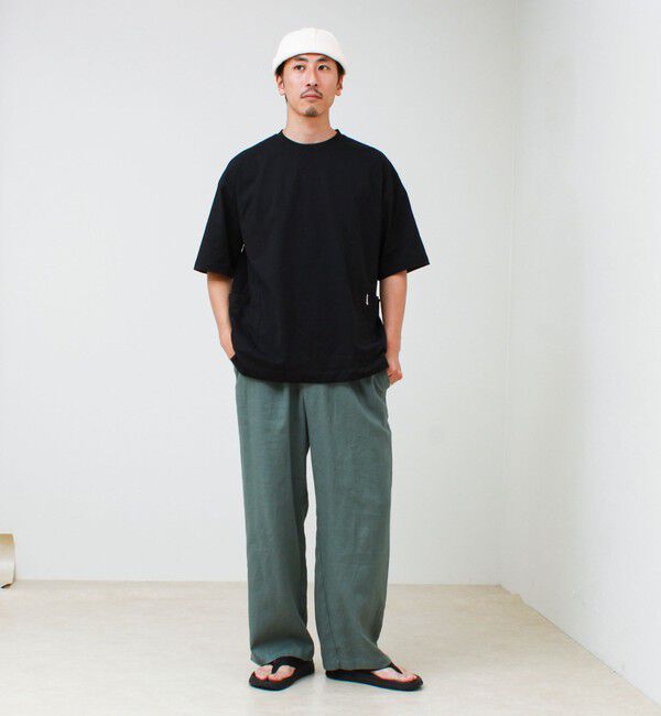 GLOSTER「バックステッチ サイドポケット クルーネックTシャツ」|Tシャツ・カットソー|