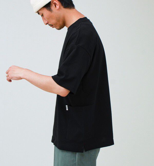 GLOSTER「バックステッチ サイドポケット クルーネックTシャツ」|Tシャツ・カットソー|