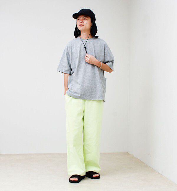 GLOSTER「バックステッチ サイドポケット クルーネックTシャツ」|Tシャツ・カットソー|