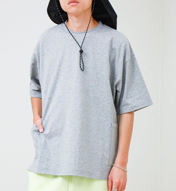 GLOSTER「バックステッチ サイドポケット クルーネックTシャツ」|Tシャツ・カットソー|
