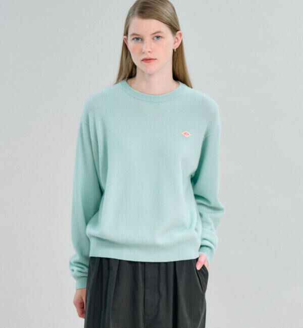 DANTON「DANTON | ラムウール クルーネックニットプルオーバー WOMEN」|ニット・セーター|LTBLUE
